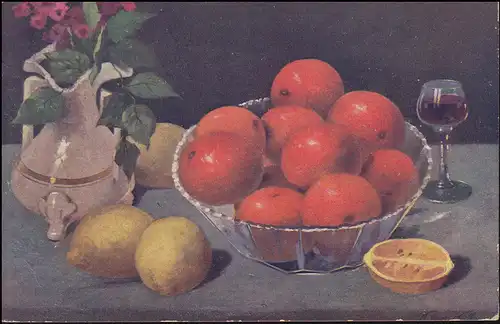 Censure Ville d'Aix-la-Chapelle sur AK Peinture de K. Van Holl: Fruits, ACHEN 23.9.1918