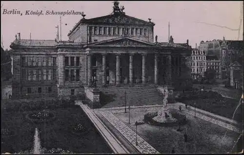 Ansichtskarte Königliches Schauspielhaus BERLIN 3.11.1915, Feldpost nach Breyell