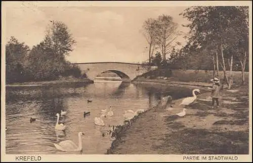 Carte de vue Partie dans la forêt de la ville KREFELD 14.7.1931 vers Breyell