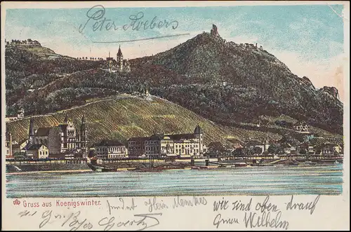 Ansichtskarte Gruss aus Königswinter, DRACHENFELS 13.7.1903 nach BREYELL 14.7.03