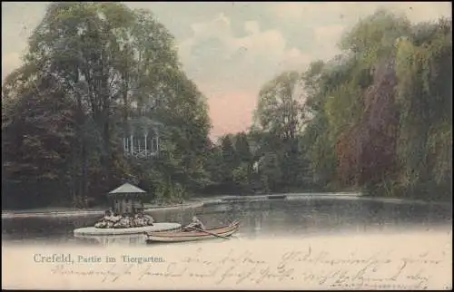 Carte de vue Partie dans le jardin d'animaux, CREFELD 14.7.1904 vers BREYELL 14.07.04