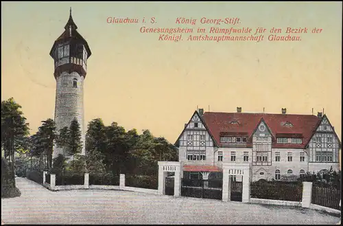 Ansichtskarte König-Georg-Stift, GLAUCHAU 17.5.1912 nach Breyell