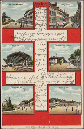 AK Saarburg / Lothringen mit 6 Bildern, 17.10.1905 nach BREYELL 18.10.05