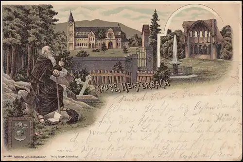 Carte de vue Gruss de Heisterbach, OBERDORF LENDORF 7.9.1898 vers CÖLN 7/9.