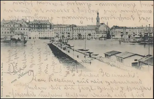 AK Gruss vom Rhein: Coblenz am Rhein, KOBLENZ 9.7.98 nach BREYELL 9.7.