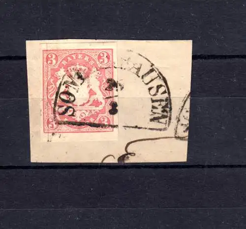 Bayern 15 blagues 3 Kr. Tampon 11b SOMMERHAUSEN sur le porte-monnaie - fil de soie!