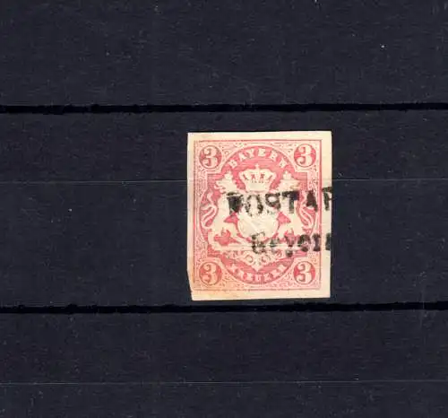 Bayern 15 Wappen 3 Kreuzer - Zweizeiler POSTABLAGE Geyersthal