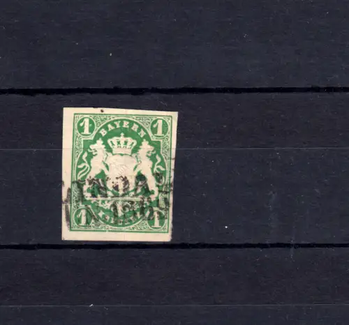 Bavière 14b I Armoiries 1 croiseur avec PLF I percé 1 - cachet 8b LINDAU 1869