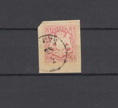 Bayern 23Y Armoiries 3 croiseurs - cachet 17 cachets EGGMÜHL 23.2. Lettret.