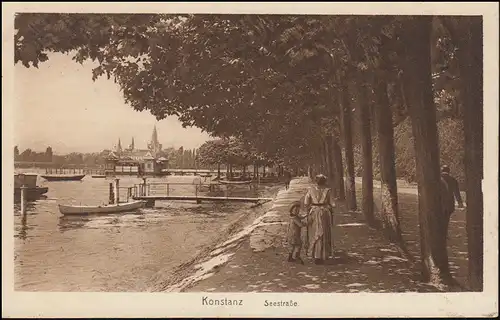 Ansichtskarte Konstanz - Seestraße, 12.8.1922 nach Breyell