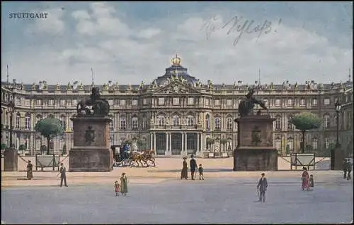 Ansichtskarte Neues Schloss STUTTGART 11.8.1922 nach Breyell