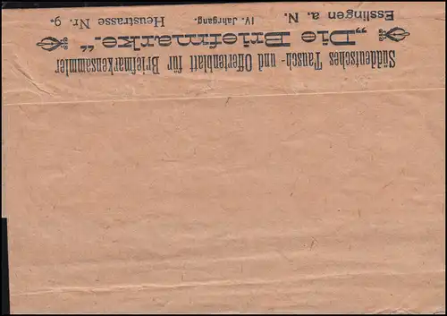 Wurtemberg PS 2 Streifband Le timbre-poste ESSLINGEN-BAHNHOF 8.12.97 n.Diratstadt