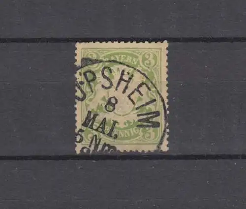Bayern 54A Armoiries 3 Pfennig - Stamp 25b Tampon en cercle IPSHEIM 8.3.