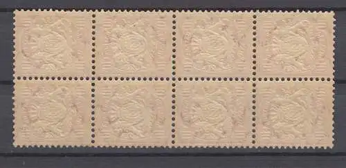 Bayern 49 Wappen 10 Pfennig im 8er-Block, teils angefaltet, postfrisch **