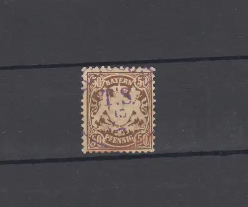Bayern 52 Wappen 50 Pfennig - TS-Stempel in violett Telegrafenstation