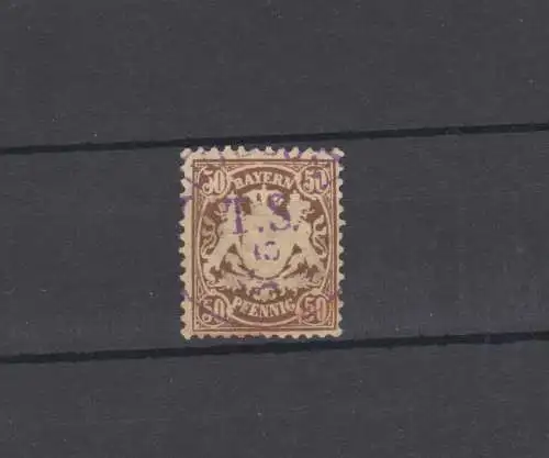 Bayern 52 Wappen 50 Pfennig - TS-Stempel in violett Telegrafenstation