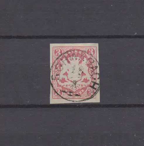 Bavière 15 armoiries 3 croiseurs - cachet 18a timbre en cercle SCHWABACH