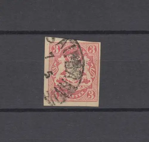 Bayern 15 Wappen 3 Kreuzer - Stempel 14 PASSAU BAHNHOF