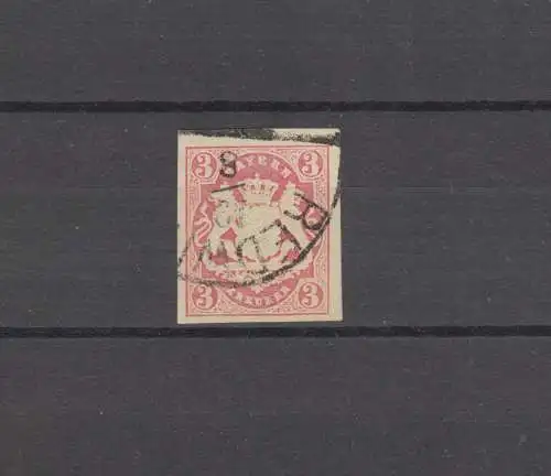Bayern 15 Wappen 3 Kreuzer - Stempel 12a Halbkreisstempel REDWITZ