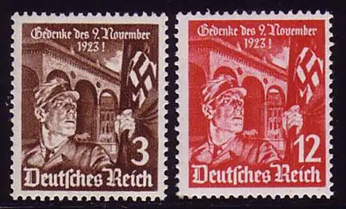 598-599 Hitlerputsch 1935 - ensemble ** post-fraîchissement MNH