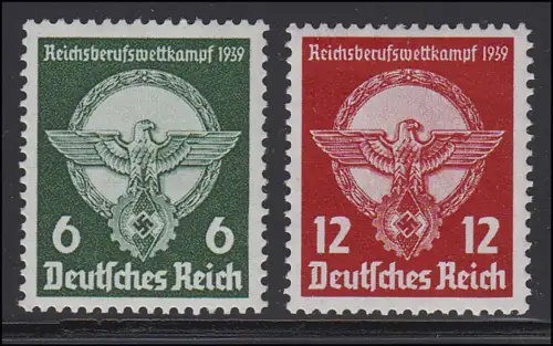 689-690 Reichsberufswettkampf, kompletter Satz, postfrisch **