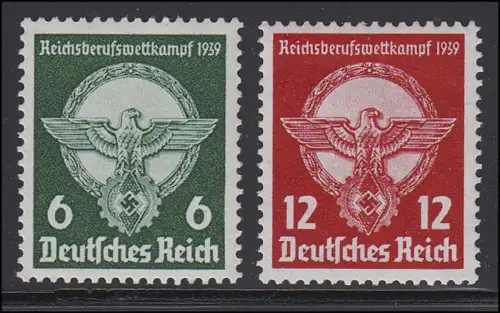 689-690 Reichsberufswettkampf, kompletter Satz, postfrisch **