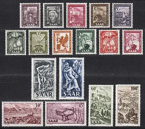 272-288 francs Sarre (IV) 1949/1951 - série complète