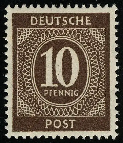 Employé allié 918a chiffre 10 pf, sombressiena, **