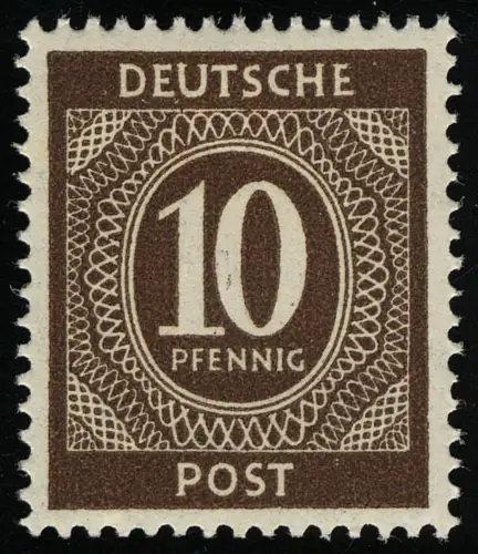 Employé allié 918a chiffre 10 pf, sombressiena, **