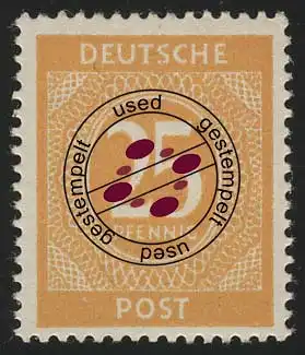 Alliierte Besetzung 927 Ziffer 25 Pf, gelb/orange, O