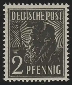 Alliierte Besetzung 943a Pflanzer 2 Pf, schwarzbraun/braunschwarz, **