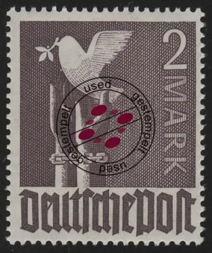 Alliierte Besetzung 960a Friedenstaube 2 M, braunviolett, O