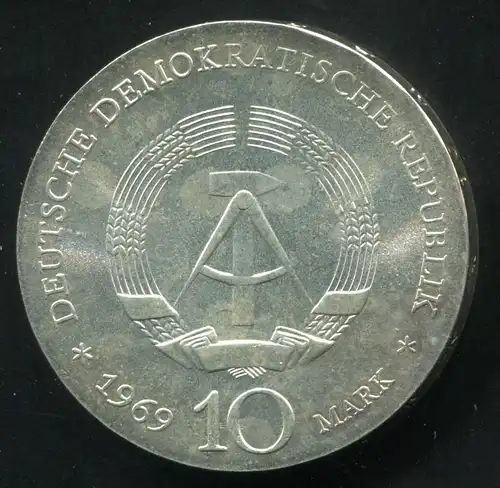 Gedenkmünze Johann Friedrich Böttger 10 Mark von 1969, vorzügliche Erhaltung