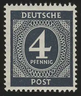 Alliierte Besetzung 914b Ziffer 4 Pf, schwarzblau, **