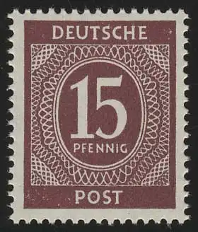 Assortiment allié 921a, paragraphe 15 Pf, bräunlichlia, **