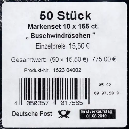 FB 91a fleur Bauche à vent, feuille feuille-BANDEROLE