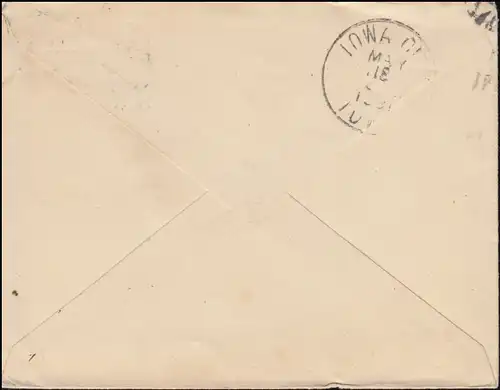 47 Adler 10 Pf. MeF sur lettre d'étranger des États-Unis LEIPZIG 7.5.91 vers IOWA CITY 18.5.91