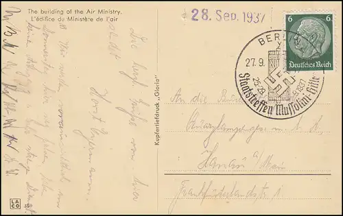 Réunion d'État SSt Mussolini-Hitler, ministère de l'aviation du Reich BERLIN 27.9.35