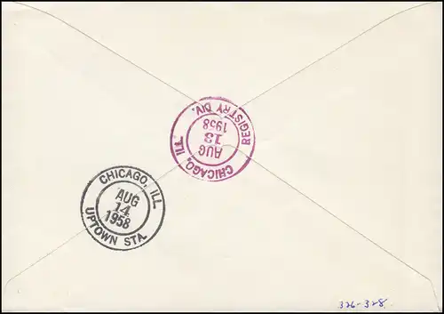 Liechtenstein 371-373 arbres et arbustes 1958, ensemble sur USA-R-FDC VADUZ 12.8.58