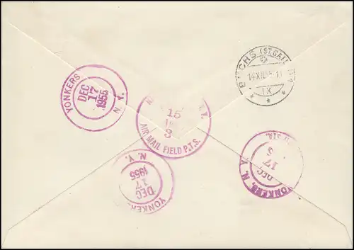 Liechtenstein 338-341 Croix-Rouge sur le point de vente R-Lp.-FDC ESSt VADUZ 1955