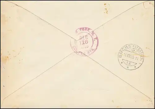 Liechtenstein 338-341 Rotes Kreuz 1955 auf R-Lp-FDC Verkaufsstelle ESSt VADUZ