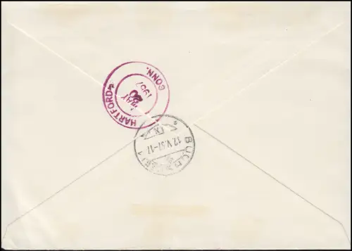 Liechtenstein 353-356 Sport Turnen -Satz auf R-Lp-FDC Verkaufsst. VADUZ 14.5.57