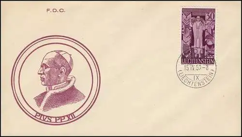 Liechtenstein 380 Mort du pape Pie XII sur Bijoux-R-FDC VADUZ 15.4.59
