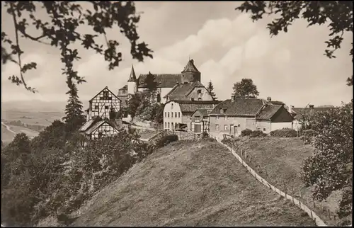 Landpost-Stempel Manscheid über HELLENTHAL (EIFEL) 28.5.58 auf AK Die Wildenburg