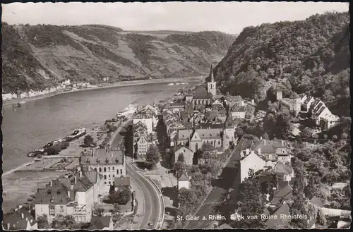 Landpost-Stempel Urbar über St. Goar auf passender AK SSt ST.GOAR 13.7.59