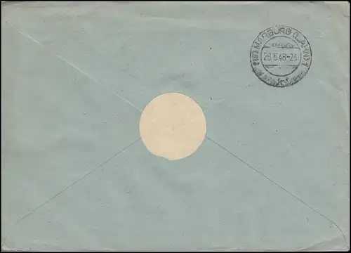 936 paragraphe 84 Pf en tant qu'EF sur lettre R-Not-Zette SÖRNEWITZ (KR. MEISSEN) 21.5.48