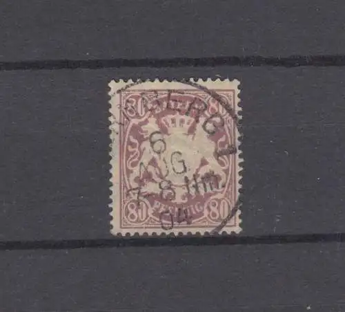 Bayern 68 Wappen 80 Pfennig mit PLF niesender Löwe, Einkreis Nürnberg 1 - 6.8.04