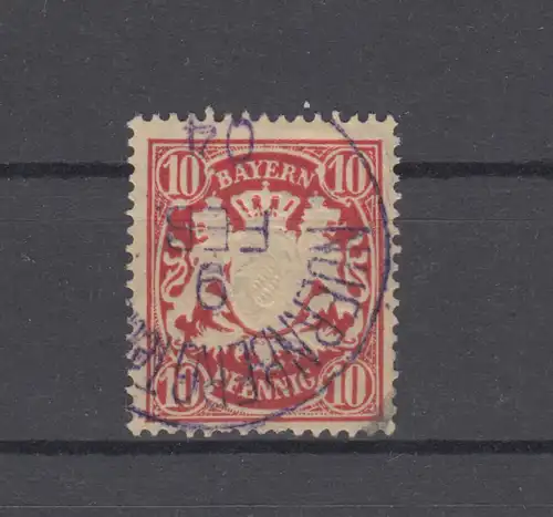 Bayern 56B Armoiries - TS-Stempel in violet NÜRNBERG Telegrafenstation 9.2.1904