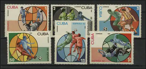 Fußball Karibik 1981: SPANIEN'82 - Fußballszenen & Weltkugel, 6 Marken **
