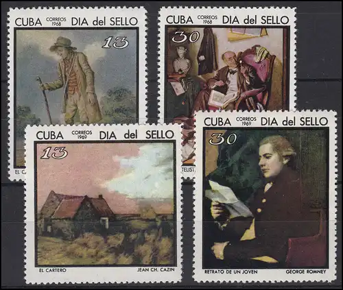 Karibik Gemälde Paintings Stamp Day Tag der Briefmarke 1968/69, 4 Werte **